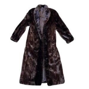 Dark Brown Stunning Natural Mink Skin Coat -Mink Waist Belt- Excellent Condition